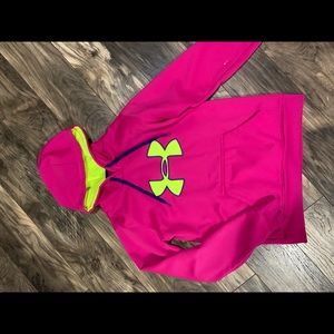 Pink under armor hoodie